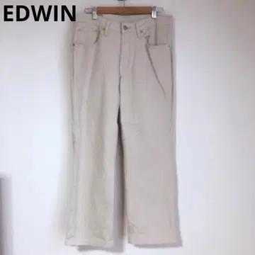 에드윈 스트레이트 팬츠 남성용 면 혼방 캐주얼 베이지 L