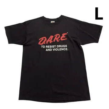 90s 00s D.A.R.E. 티셔츠 L 페이드 블랙 DARE