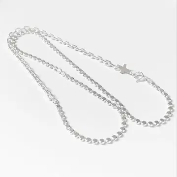 silver925 체인 목걸이 도트 사각형 크로스