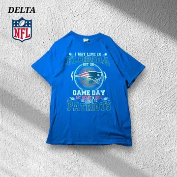 DELTA NFL 뉴 잉글랜드 패트리어츠 반팔 티셔츠 미식축구 블루 L