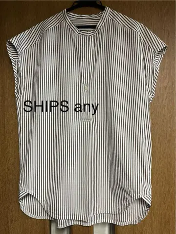 SHIPSany 쉽스 에니 스트라이프 밴드 카라 셔츠