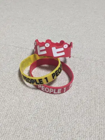 PEOPLE1 러버 밴드 세트 빨간색 노랑