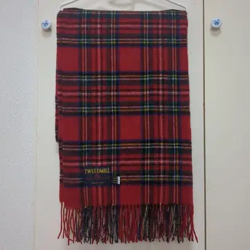 TWEEDMILL 빨간색 체크 무늬 머플러 스톨