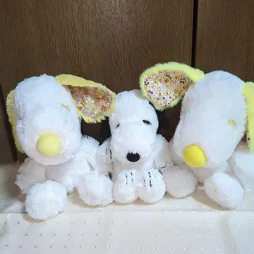 스누피 봉제 인형 꽃무늬