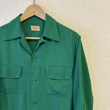 50s 레이온 셔츠 개버 타운크라프트 그린 빈티지