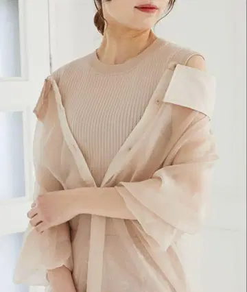 시스루 셔츠 탱크 세트 오프숄더 셔츠 MAJESTIC LEGON