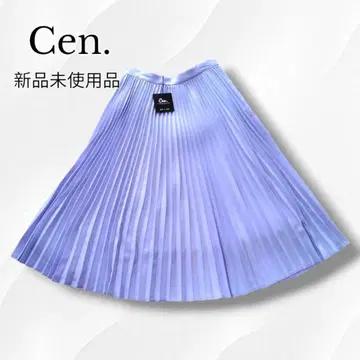 미사용 새상품 Cen. 센 마이크로 플리츠 스커트 봄 색상 롱 플레어