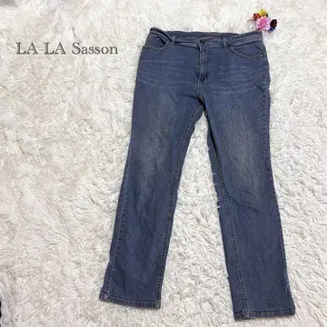 LA-LA Sasson 스트레이트 데님 팬츠 LL 상당 넉넉한 자수