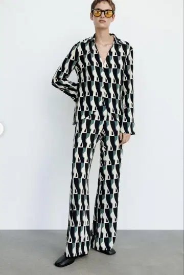 ZARA 자라 패턴 프린트 블라우스
