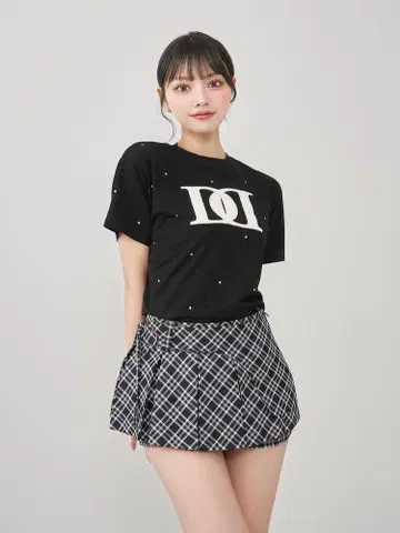 다리치 퀼팅 아플리케 비쥬 티셔츠 블랙 Darich