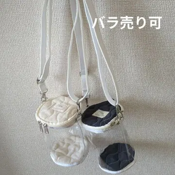 내추럴 귀여운 봉제 인형 숄더 파우치 블랙 화이트 봉제 파우치
