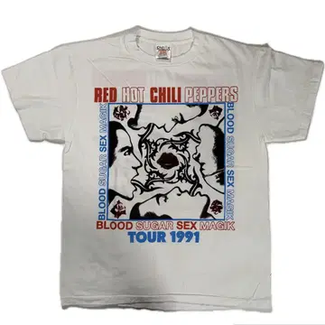 11437 RHCP 레드 핫 칠리 페퍼스 밴드 티셔츠 양면 L