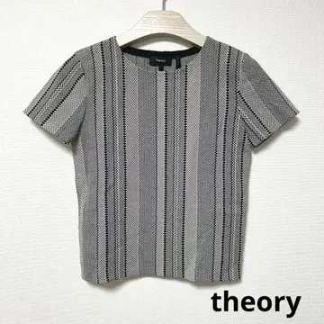 새상품급 theory 띠어리 반팔 상의 풀오버 두꺼운 올 패턴
