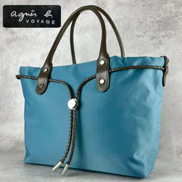 agnes b VOYAGE 토트백 터콰이즈 블루 A4 가능