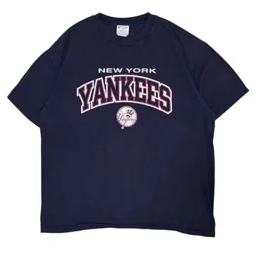 MLB 양키스 챔피온 자수 로고 멕시코제 XL 네이비 티셔츠 90s