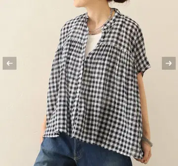 JOURNAL luxe/SOIL 소일 깅엄 체크 개더 셔츠