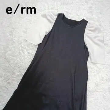 e/rm 이얼엠 퍼프 슬리브 원피스 블랙