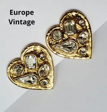 Europe Vintage 빈티지 크리스탈 비쥬 귀찌