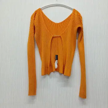 자크 뮈스 참 로고 가디건 리브 오렌지