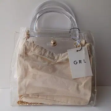 GRL 복조리 달린 숄더백 클리어 백 그레일 아트 데코