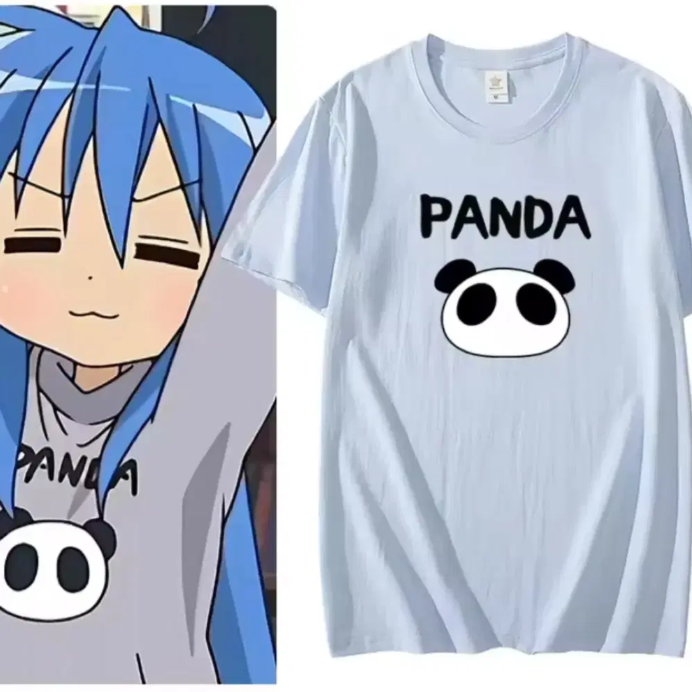 Lucky Star Izumi Konata Panda T-shirt on Bunjang Global Site.