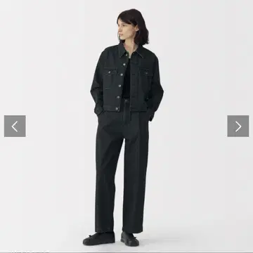 MUJI Labo 무지 라보 와시 혼방 데님 팬츠 다크 그레이 25
