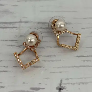 430.SWAROVSKI 스와로브스키 핑크 골드 2way 귀걸이 양쪽 귀