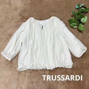 트루트루사르디 5부 소매 쉬폰 지퍼 업 숏 기장 자켓 40