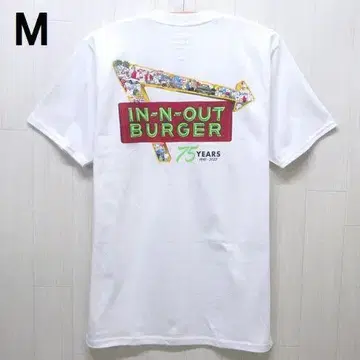 인 앤 아웃 버거 75주년 반팔 티셔츠 M 화이트