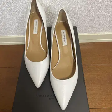 UNITED ARROWS 소가죽 스틸레토 펌프스 화이트