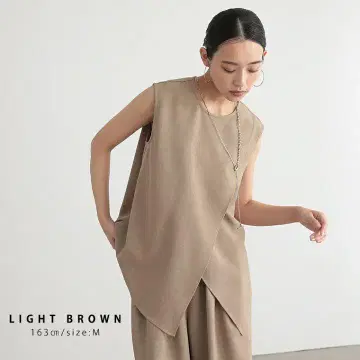 신상 린넨 라이크 비대칭 레이어드 탑 포시 미사용 새상품