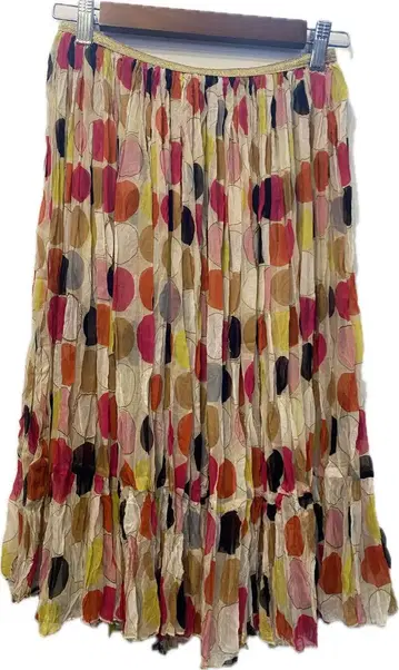 TSUMORI CHISATO 실크 패턴 시어 스커트 멀티 컬러