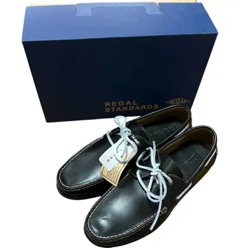미사용 REGAL 리갈 천연 가죽 모카신 데크 신발 블랙