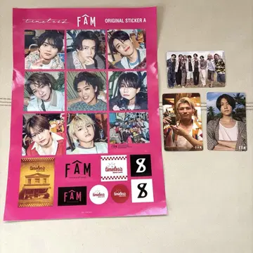 timelesz FAM 스티커와 오리지널 트레이딩 카드
