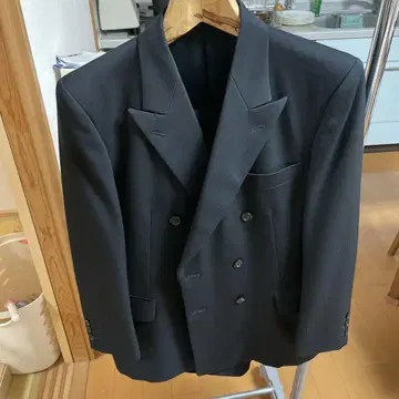 블랙 포멀 더블 브레스트 수트