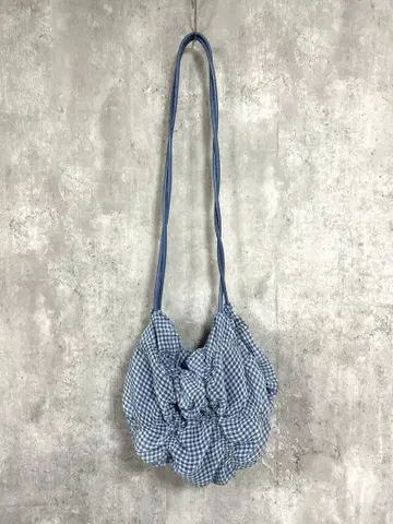 ZARA 깅엄 체크 숄더 백 블루 가방 완판템