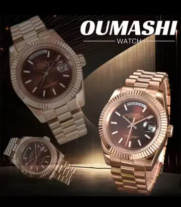 OUMASHI 오토매틱 손목시계 로즈 골드