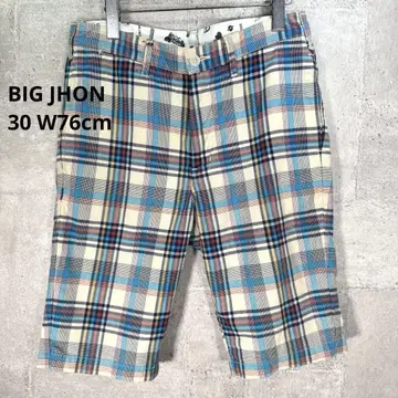 빅 존 마드라스 체크 하프 팬츠 코튼 W76cm