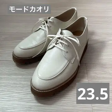 모드 카오리 가죽 레이스업 슈즈 아이보리