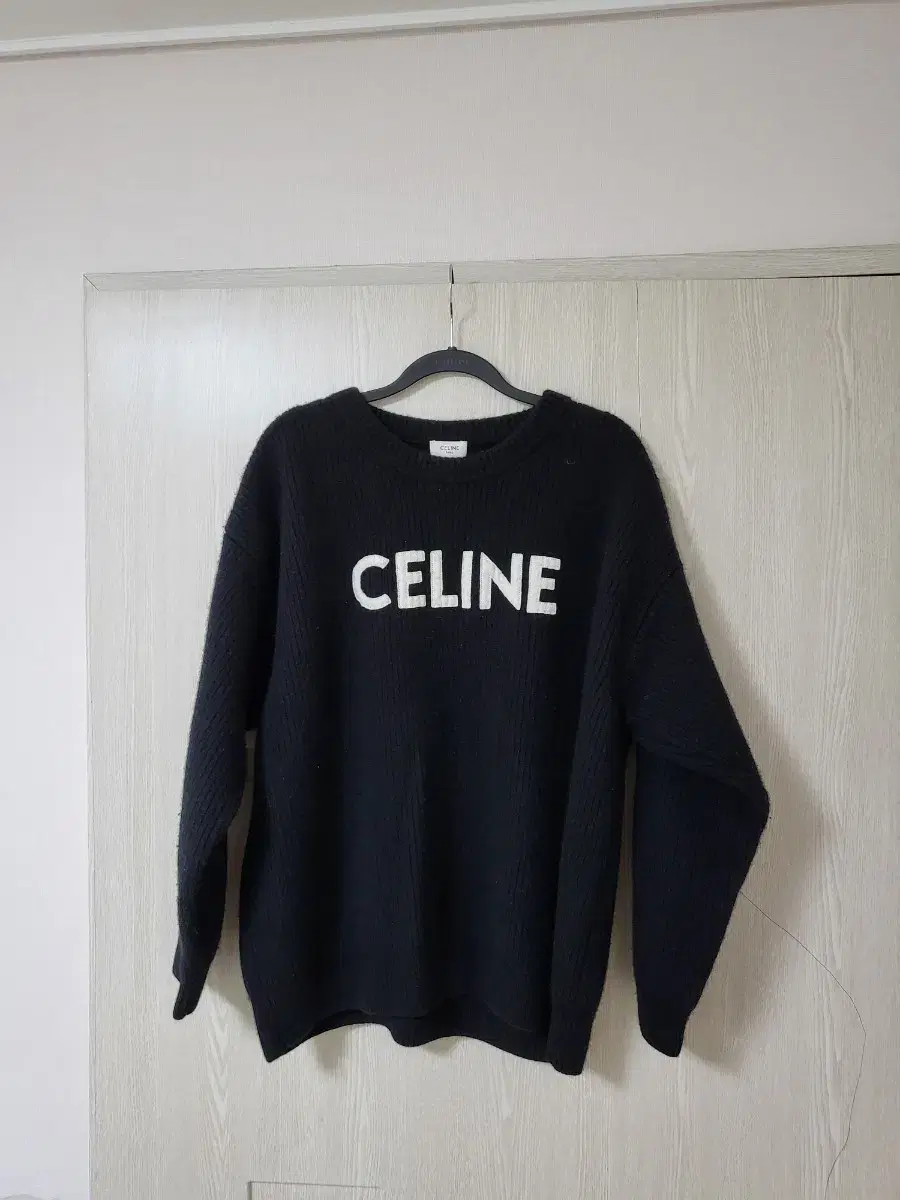 [M] seline Oversized Logo Sweater Knit Black