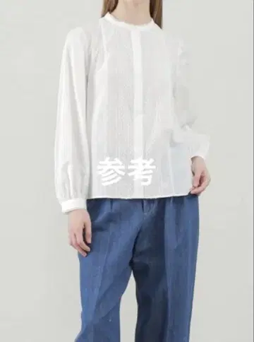 스탠드 카라 레이스 블라우스