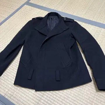 Blue Work 블랙 울 피코트