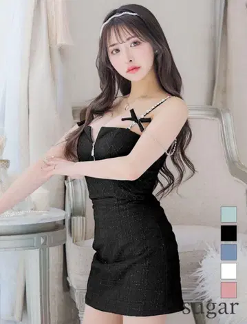 ROBE de FLEURS 스팽글 미니 원피스