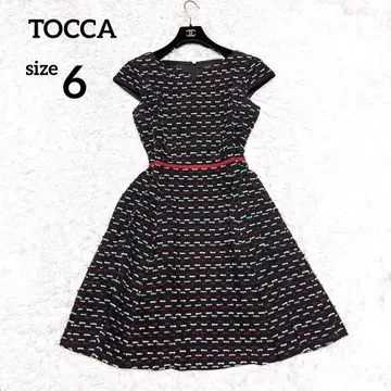 TOCCA ICON 원피스 리본 플레어 A 라인 자수 자카드