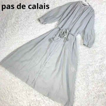 새상품급 파드칼레 pas de calais 린넨 셔츠 원피스 그레이 36