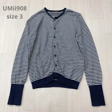 UMii908 우미큐제로하치 45R 코튼 보더 가디건 3