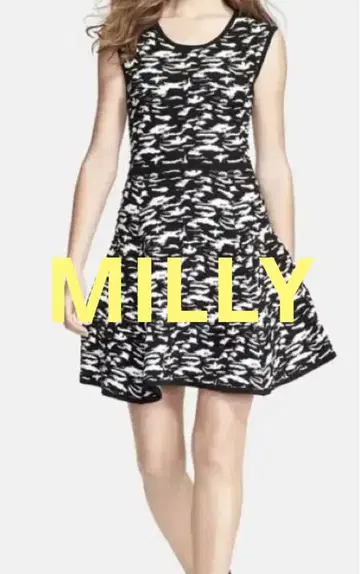 MILLY 카모플라쥬 패턴 슬리브리스 원피스