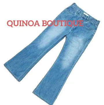 QUINOA BOUTIQUE 데님 팬츠 플레어 팬츠 부츠 컷 팬츠