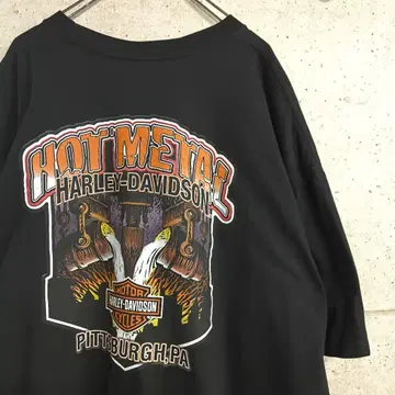 HARLEY-DAVIDSON/USED 프린트 티셔츠/HOT METAL