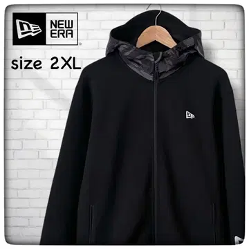 뉴에라 블랙 2XL 테크스웨트 풀 집업 후드티 [구제 의류]